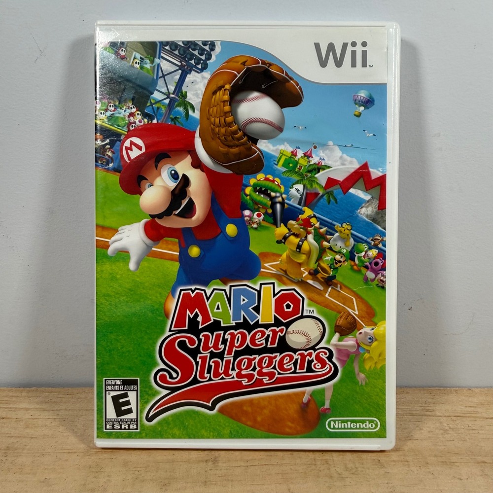 Nintendo Mario Super Sluggers Wii Game NTSC Sports Baseball 2008 Tested